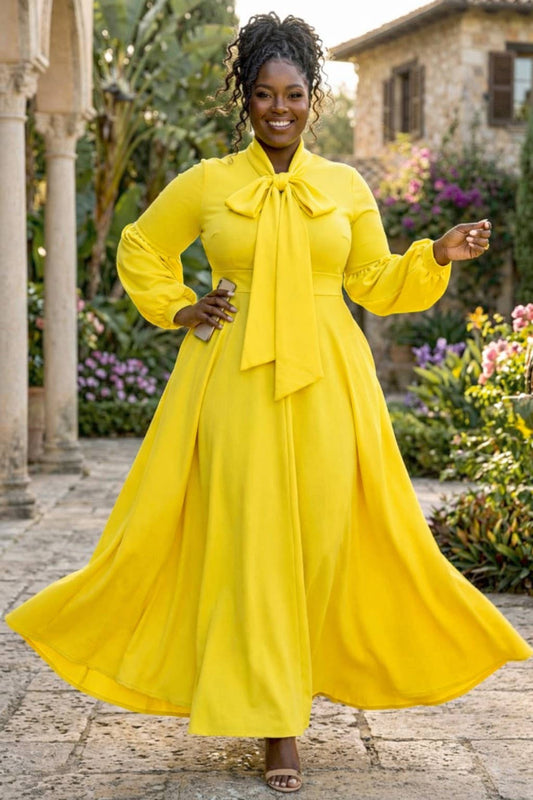 Solid, maxi dress