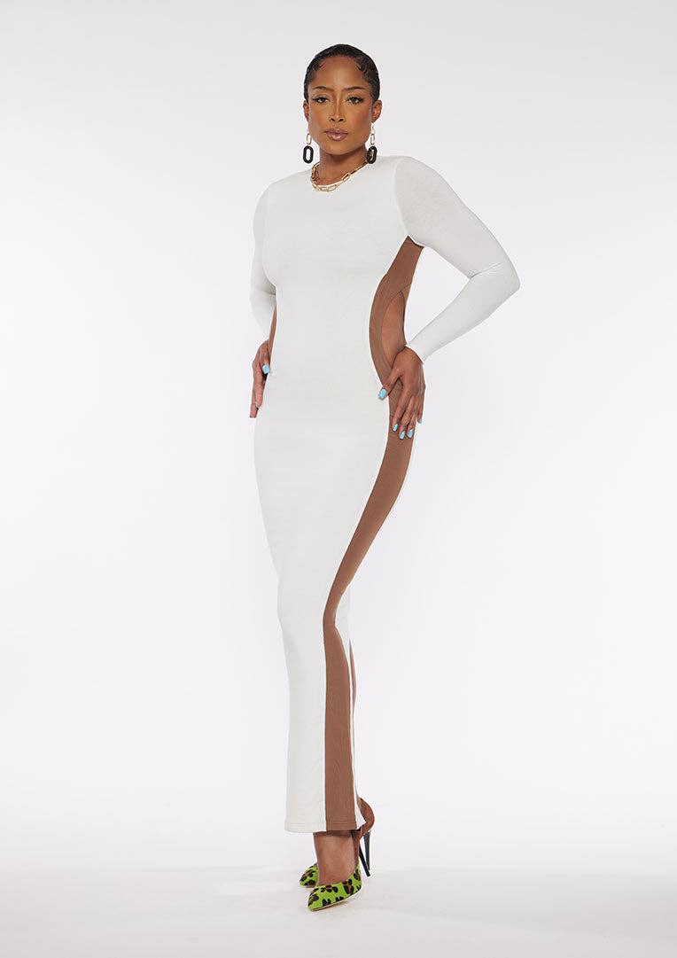 Maxi Long Sleeve Side Action Dress