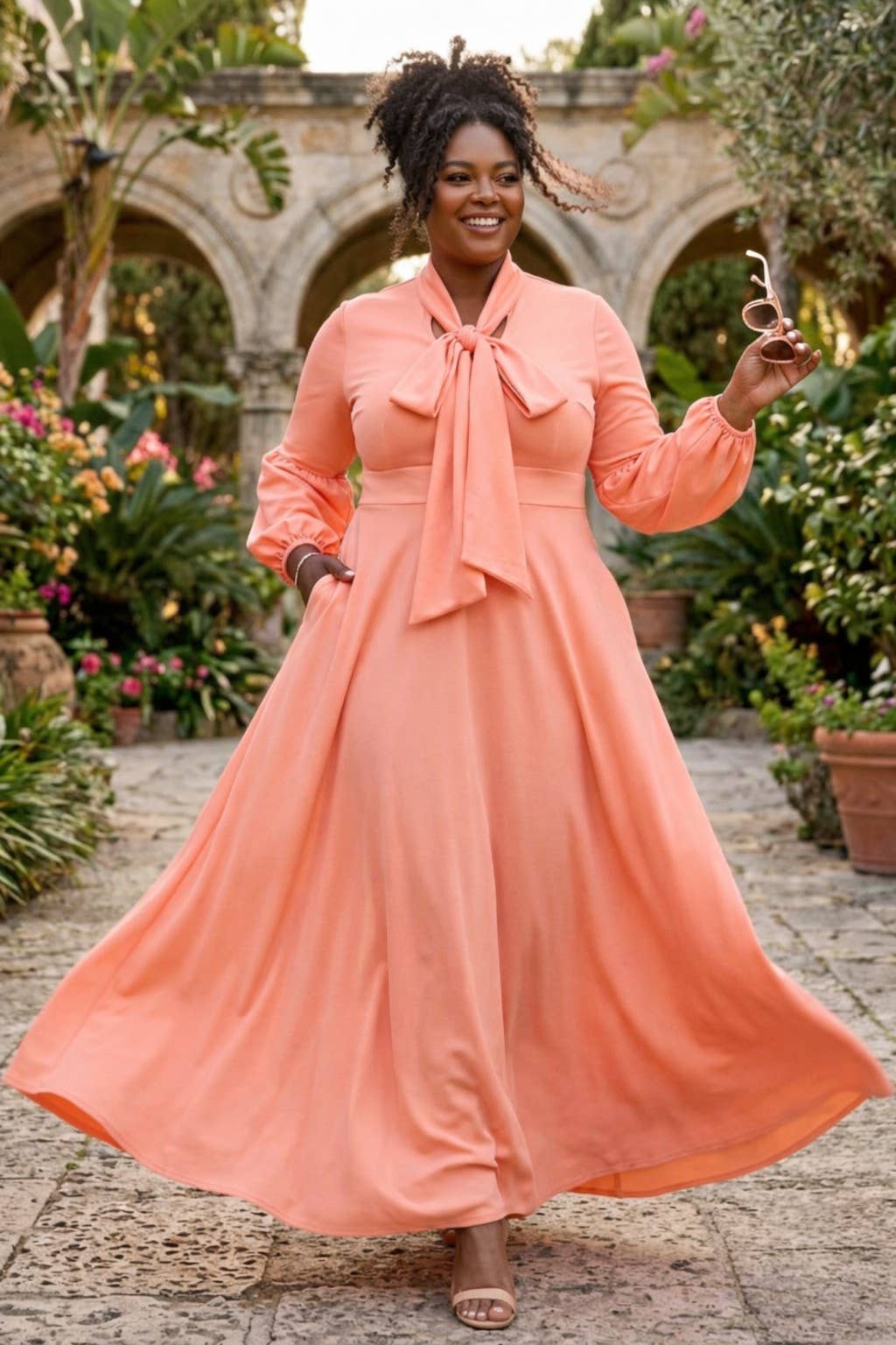 Solid, maxi dress