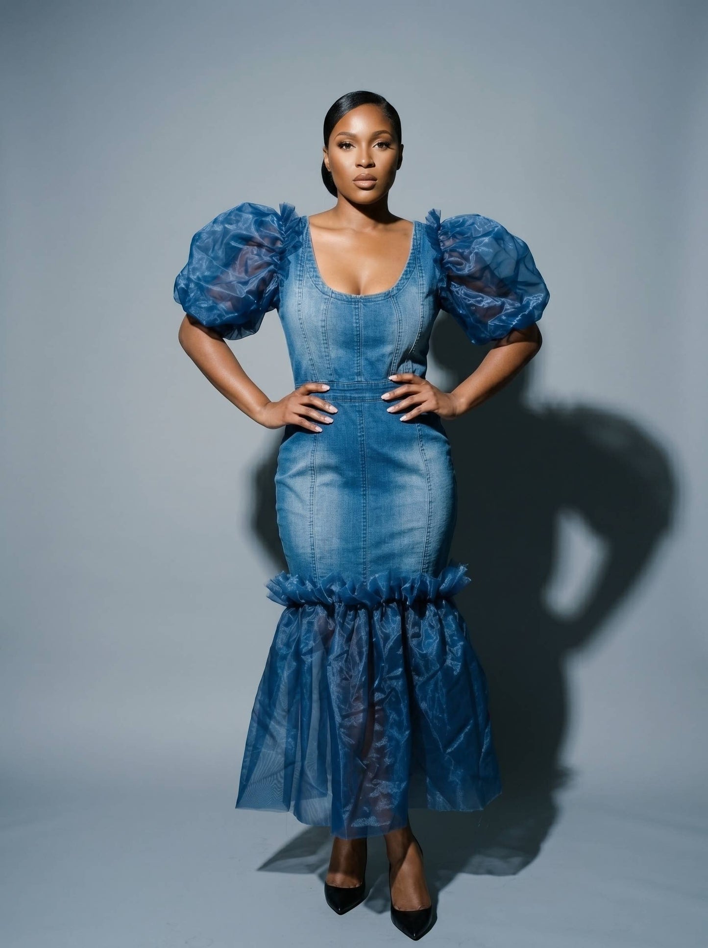 The Mixed-Media Denim Dress