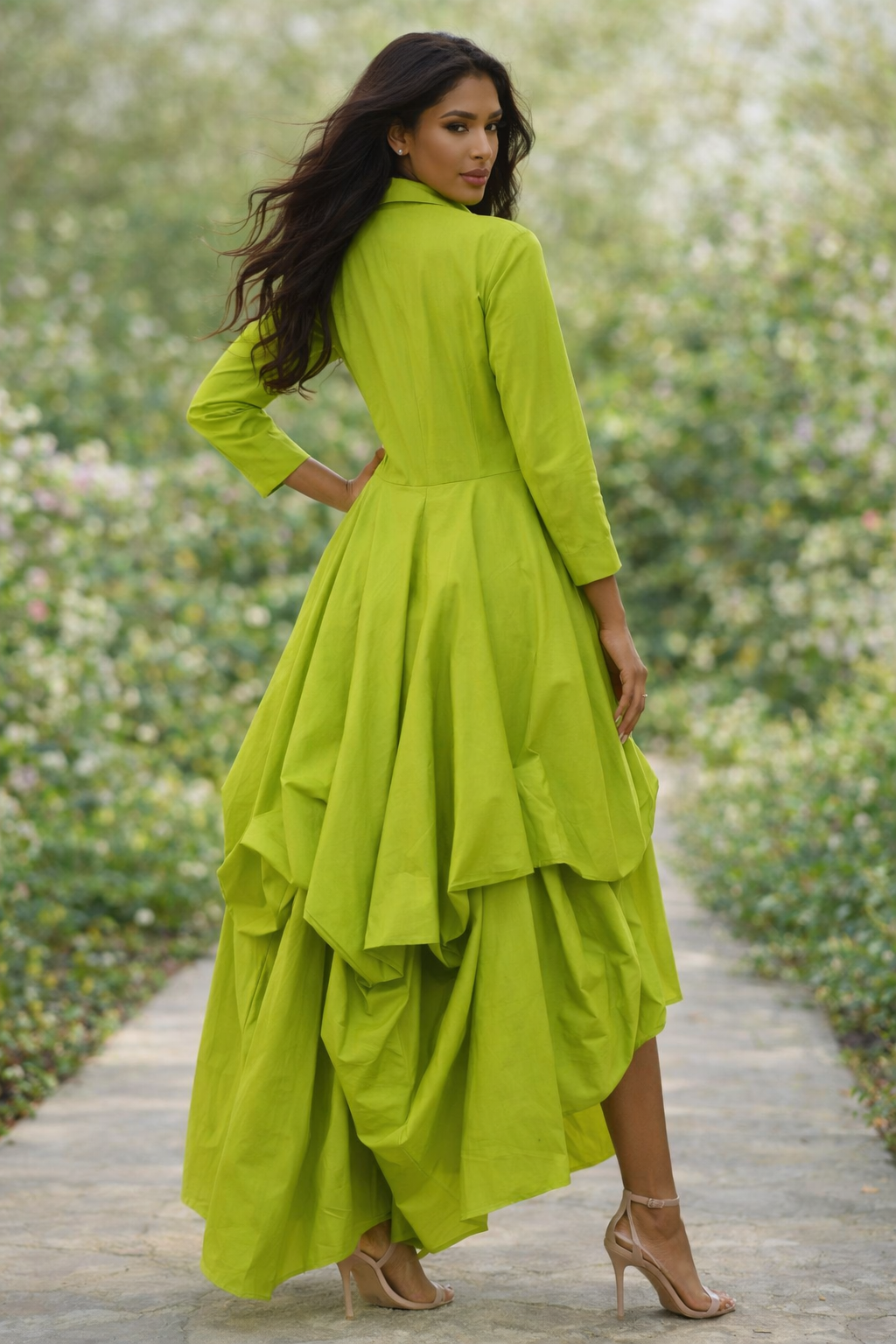 Cascading Shirt Dress