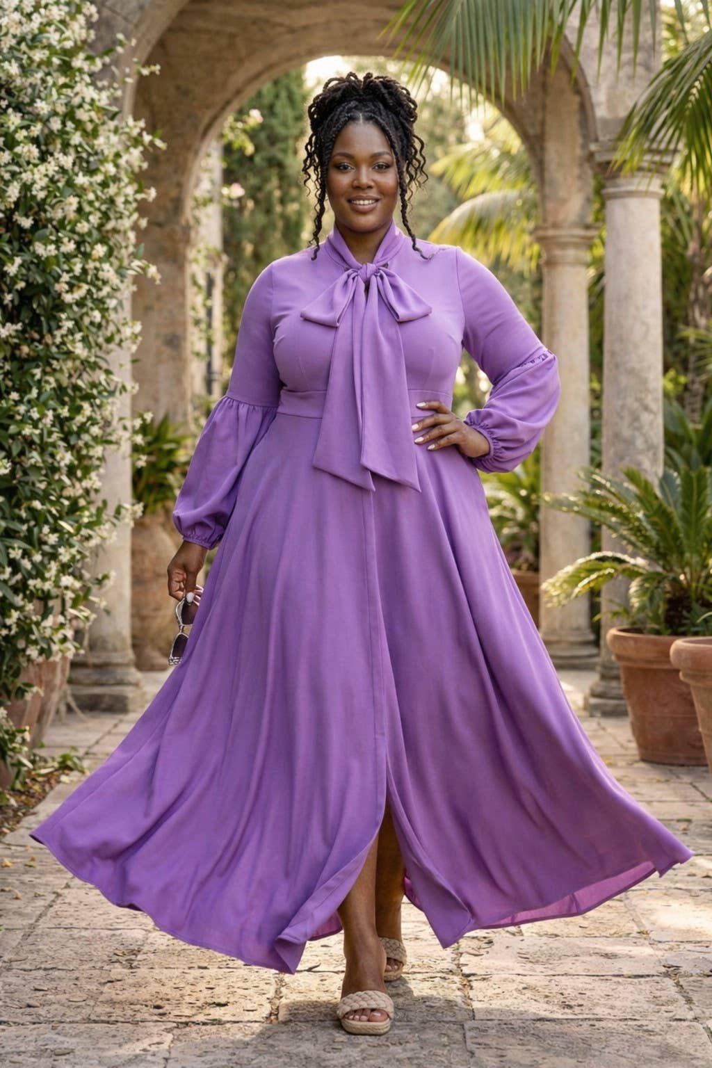 Solid, maxi dress