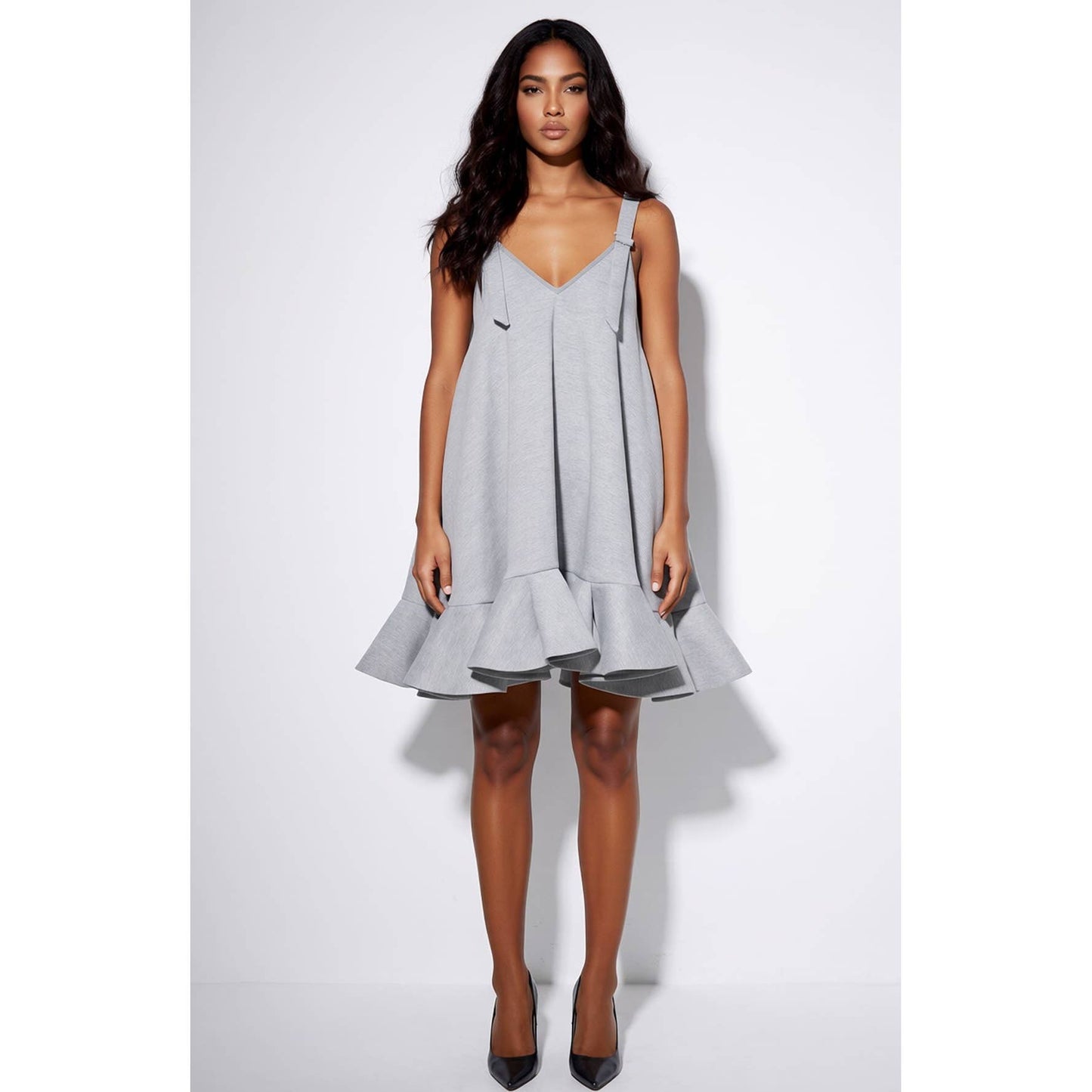 Loose Fit Ruffle Mini Dress