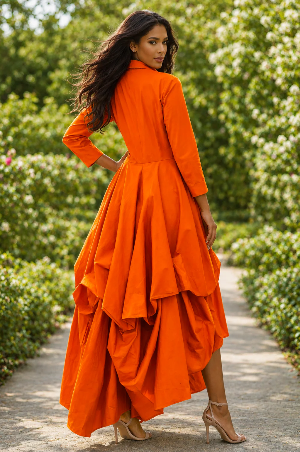 Cascading Shirt Dress