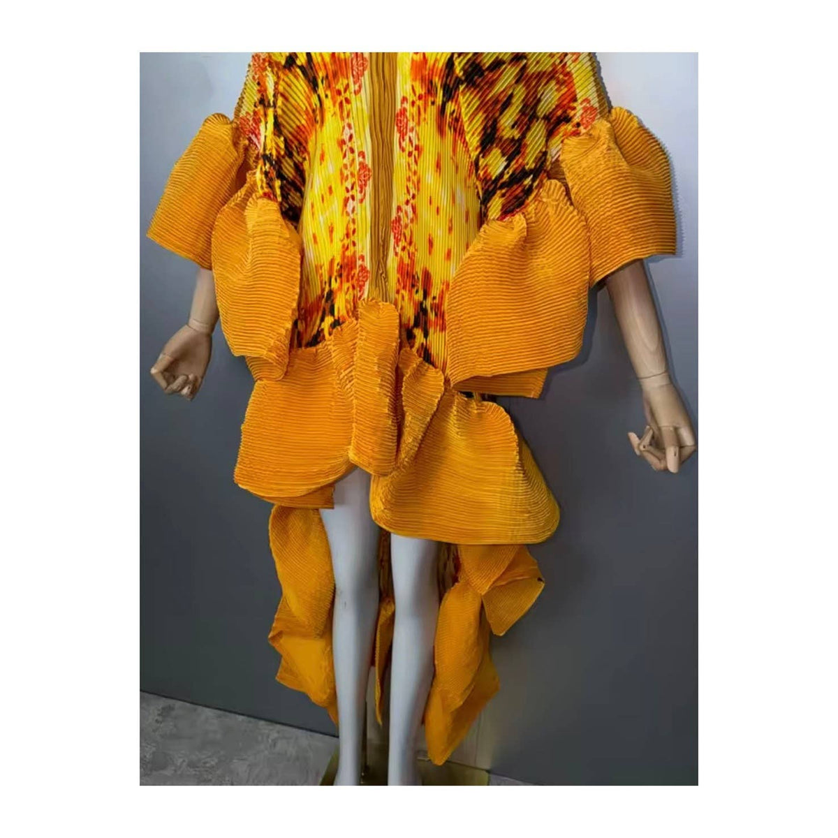 Luxe Pleated Hi-low Kaftan Dress