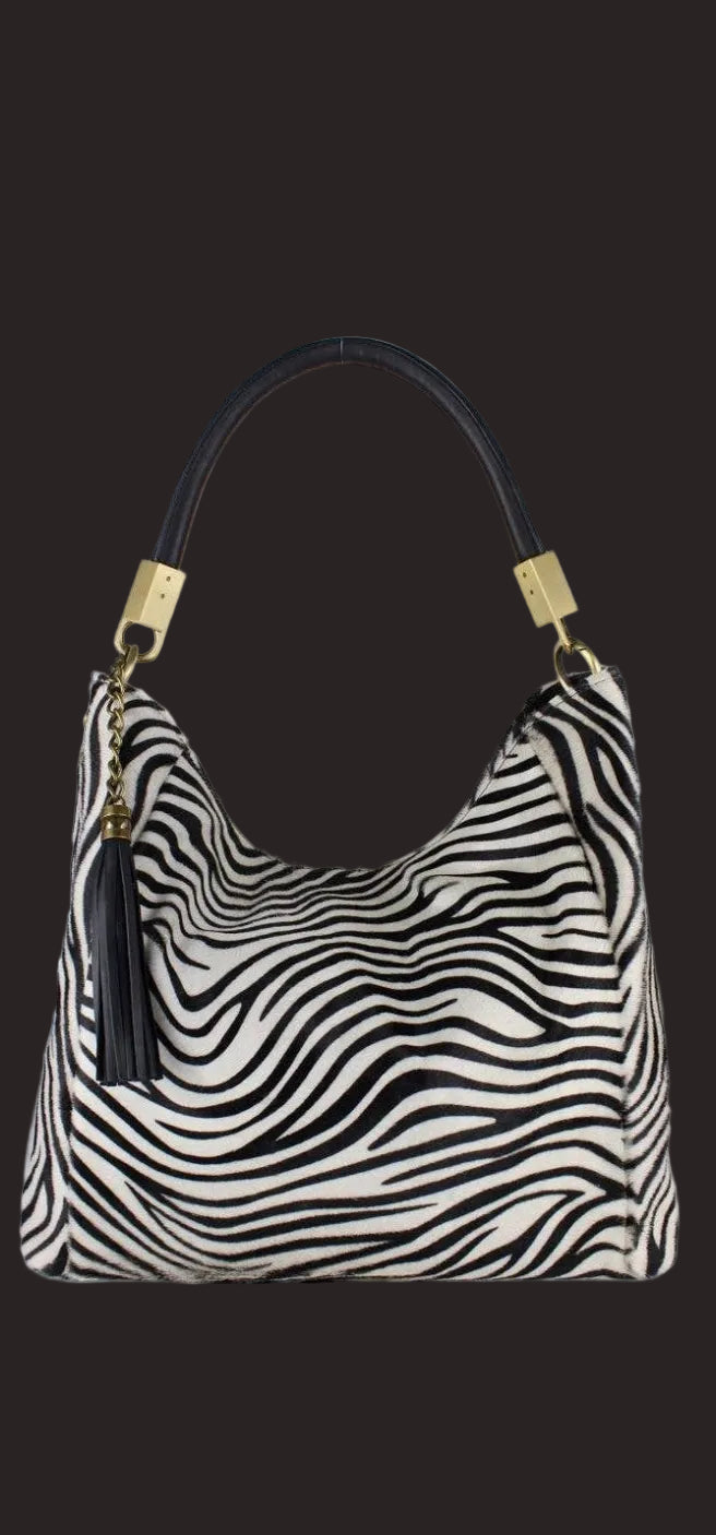 Gloria Fur Tote Baby Zebra